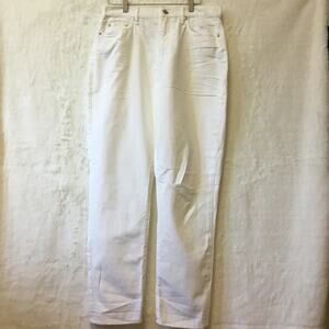 Loft White High Waist Boyfriend Jeans